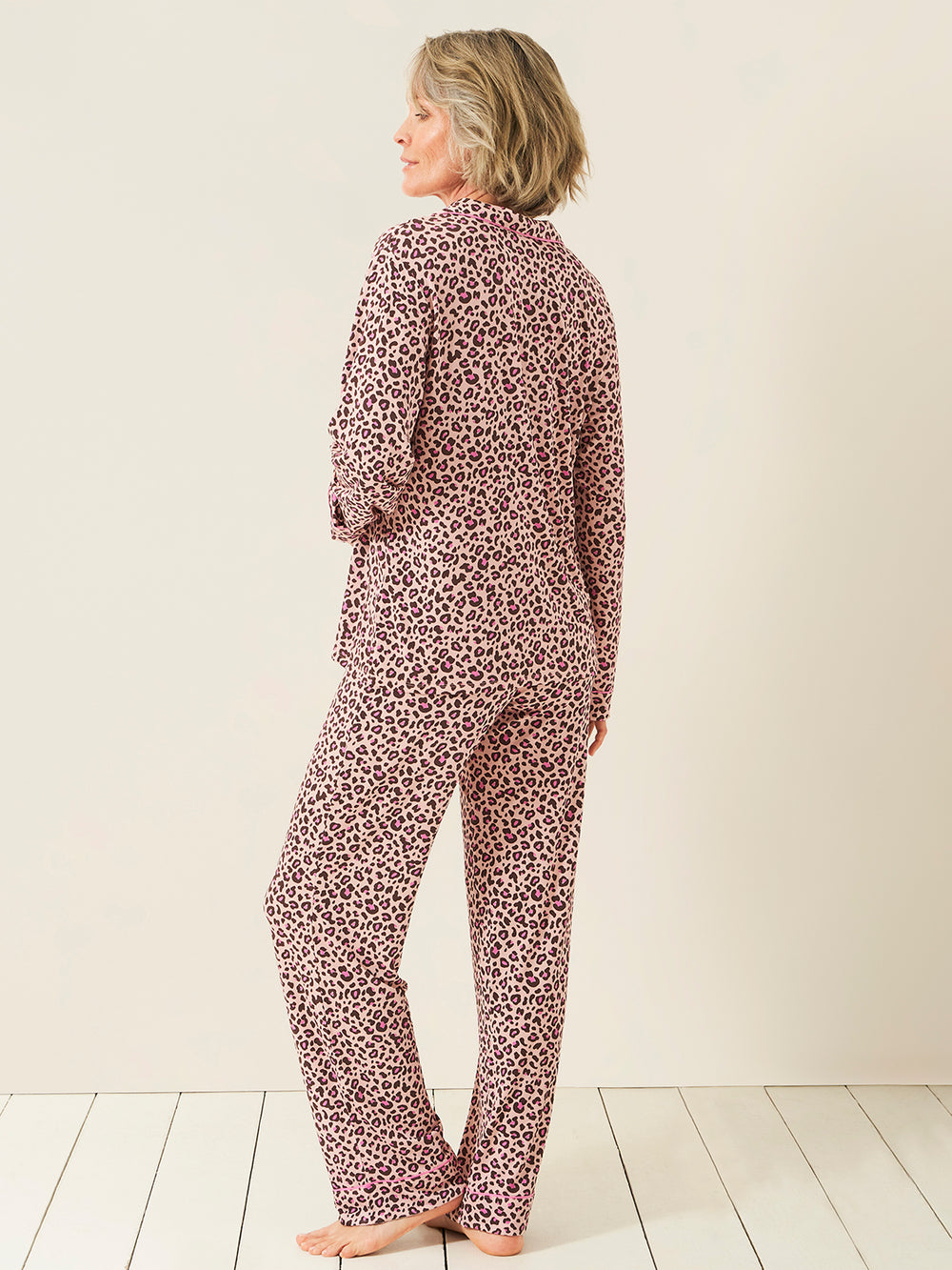 Long Pyjama Set - Liquorice Leopard Charming Garment Enterprises Co