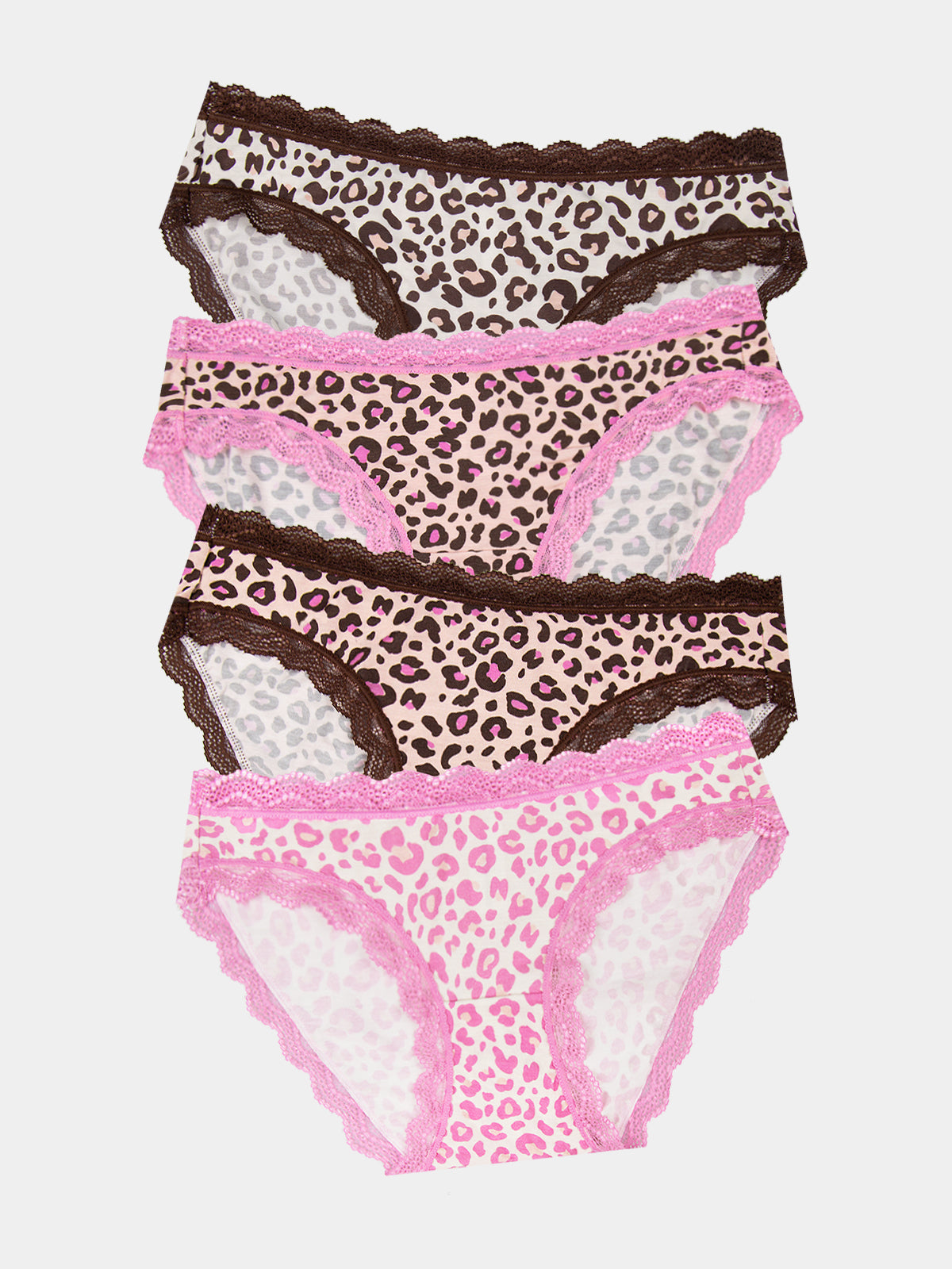 The Original Knicker Four Pack - Liquorice Leopard Charming Garment Enterprises Co