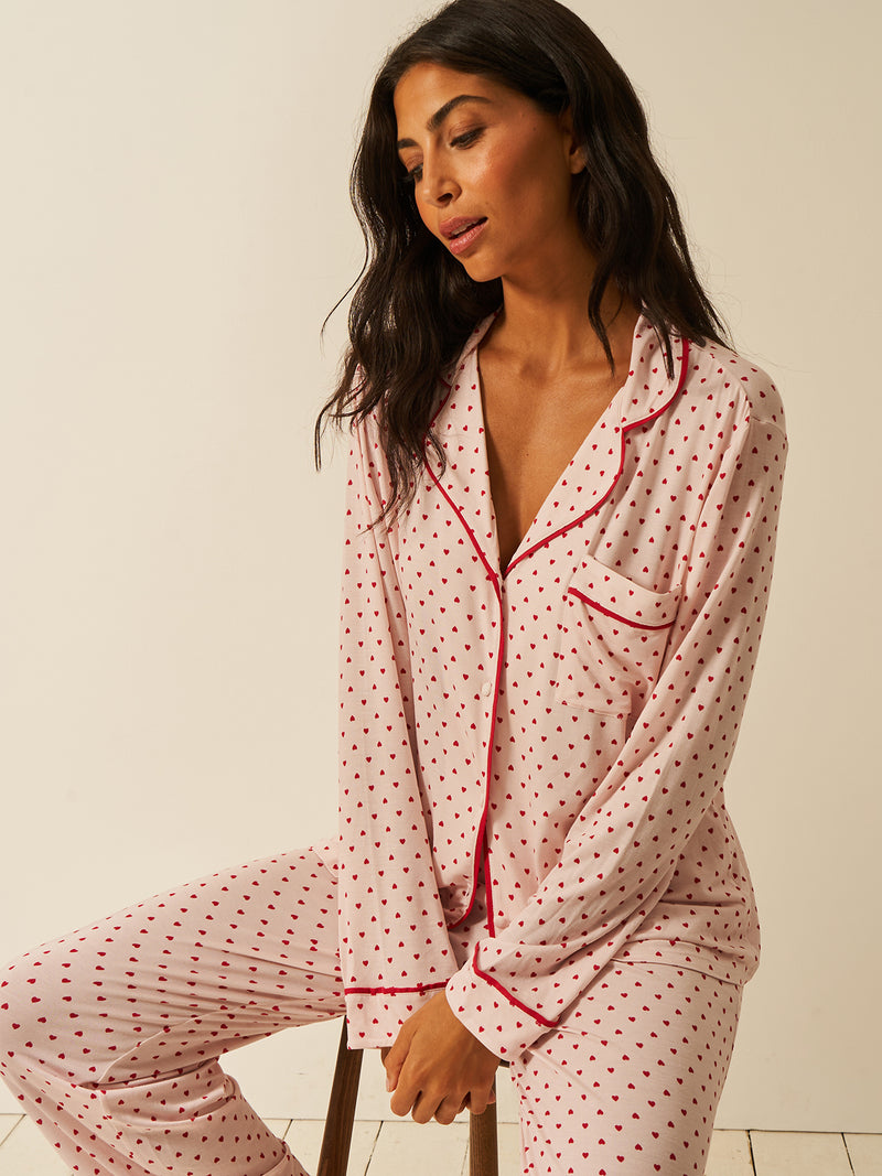Long Pyjama Set - Mini Heart | Sustainable TENCEL™ Nightwear – Stripe &  Stare