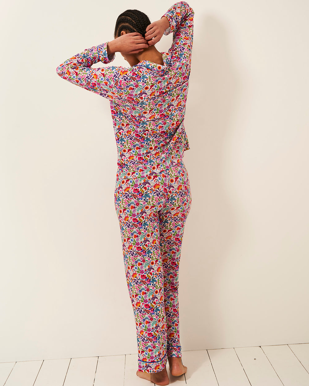Long Sleeve Pyjama Set - Secret Garden Stripe & Stare