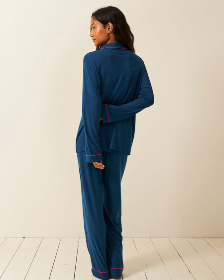 Long Pyjama Set - Midnight and Raspberry Wholegood Inter-United Ltd