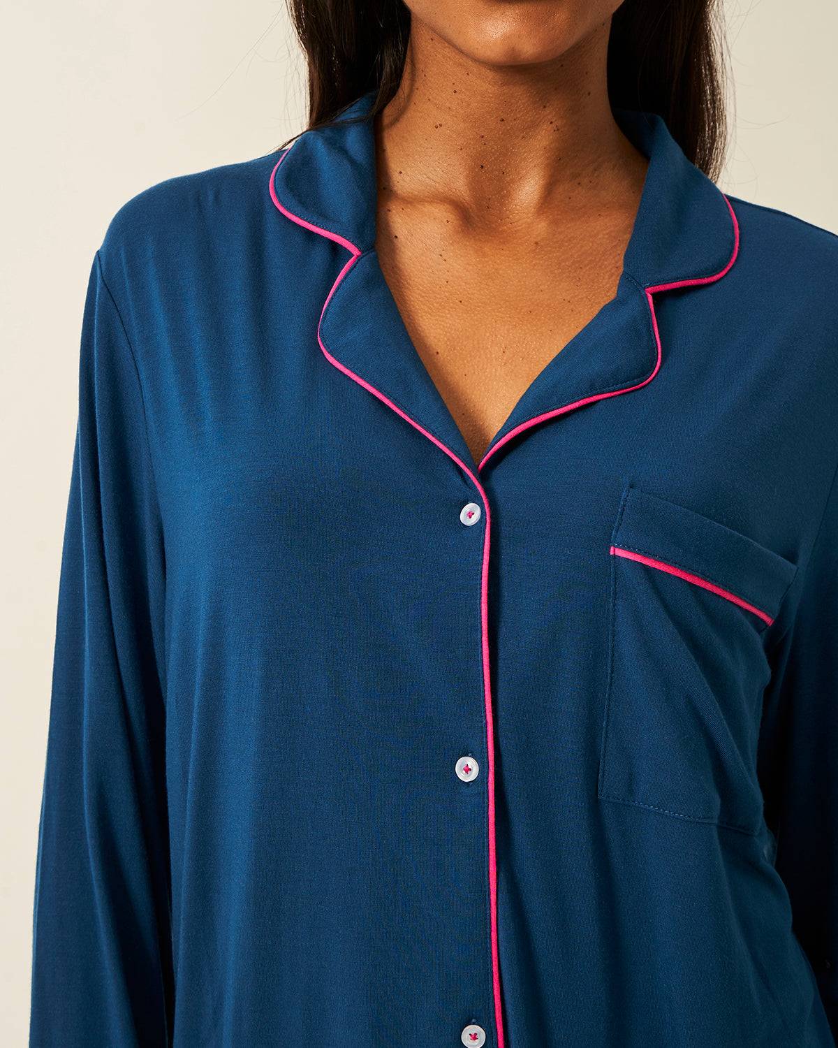Long Pyjama Set - Midnight and Raspberry Wholegood Inter-United Ltd
