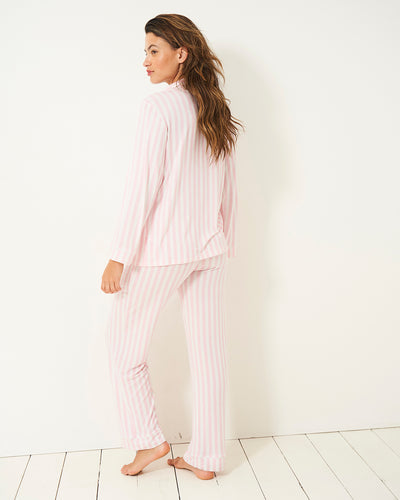 Long Pyjama Set - Pale Pink Stripe Stripe & Stare