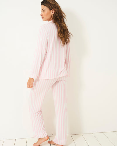Long Pyjama Set - Pale Pink Stripe Stripe & Stare