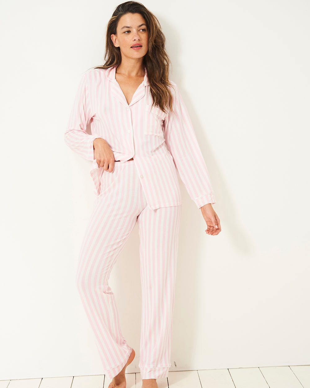 Stripe & Stare} Pajama Set :: Pink Primrose Plaid – Ellington & French