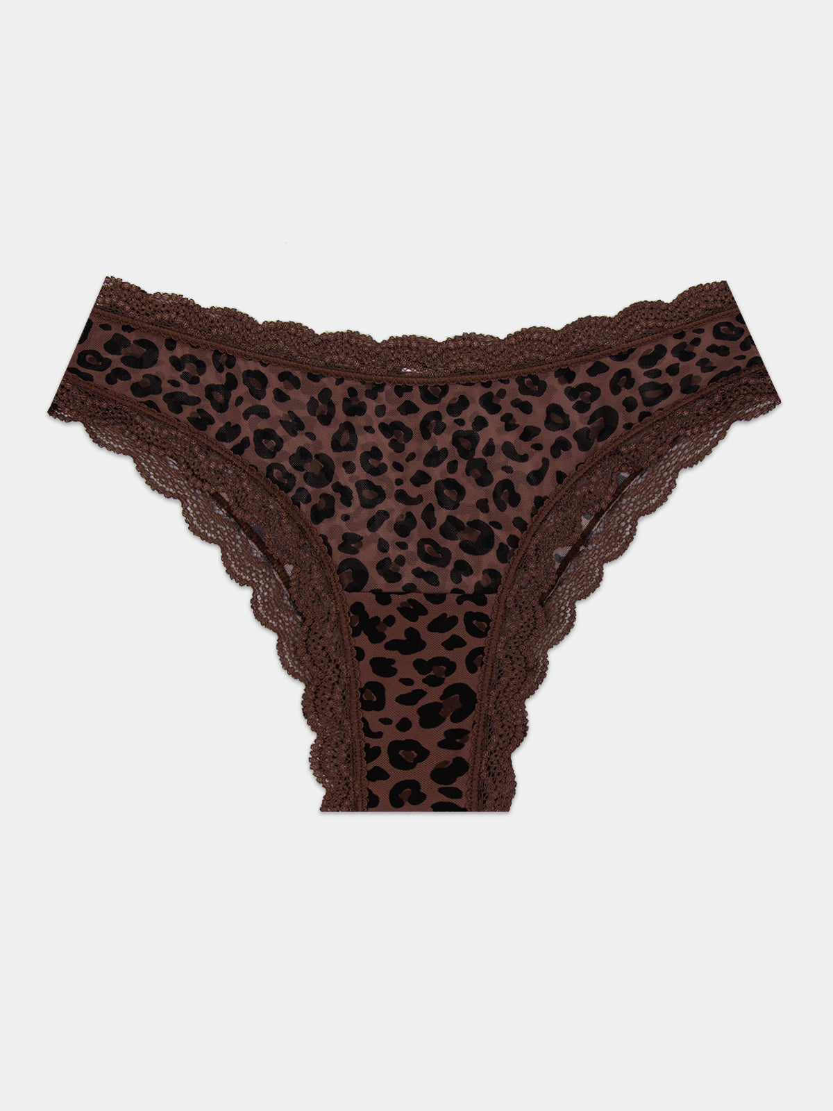 Mesh Brazilian Knicker - Chocolate Leopard