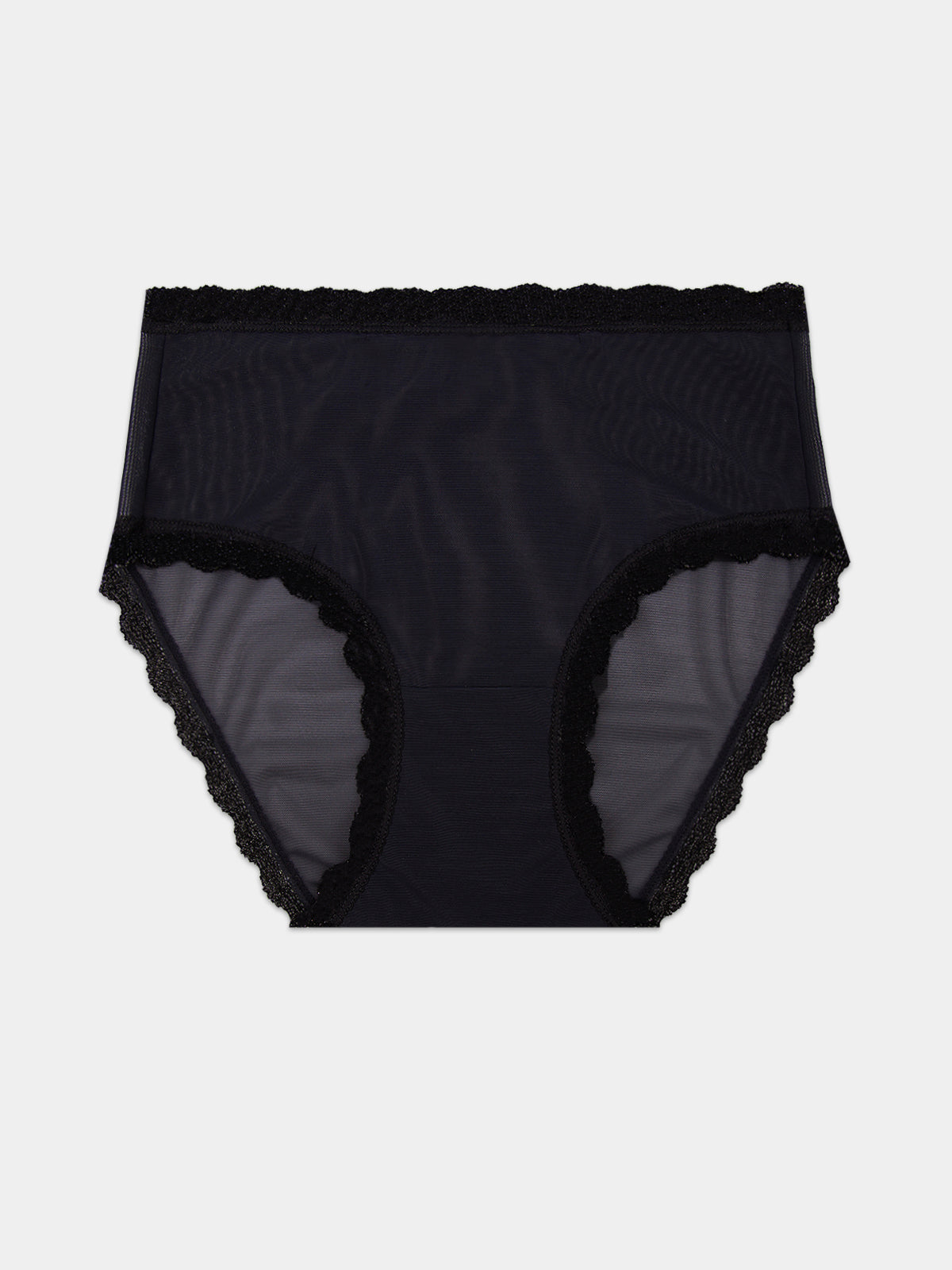 Mesh High Rise Knicker - Black | Sustainable TENCEL™ Underwear – Stripe ...