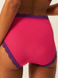 Mesh High Rise Knicker - Raspberry & Purple Mesh Wholegood Inter-United Ltd