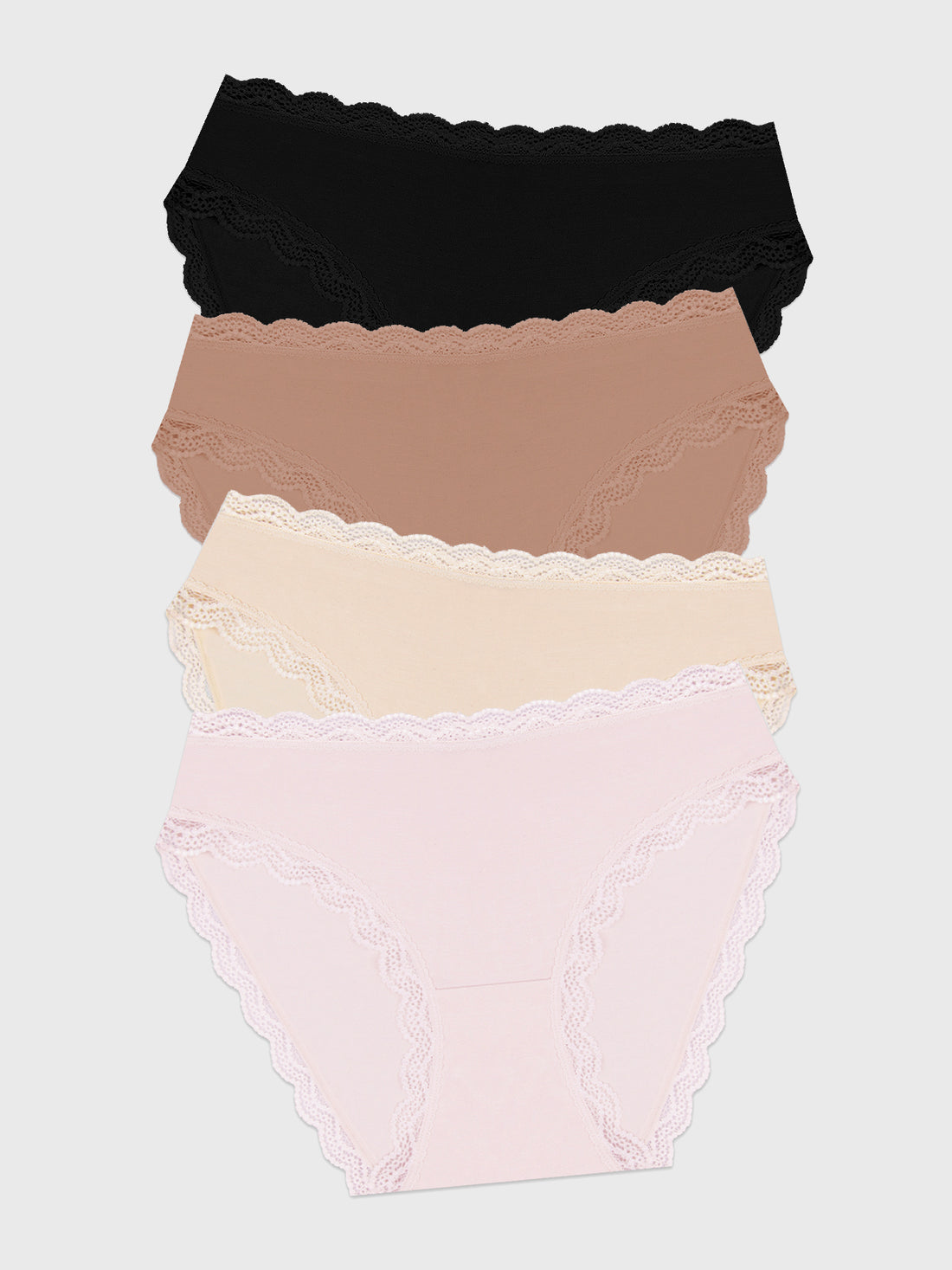 Mid Rise High Leg Knicker Four Pack - Sand Essentials