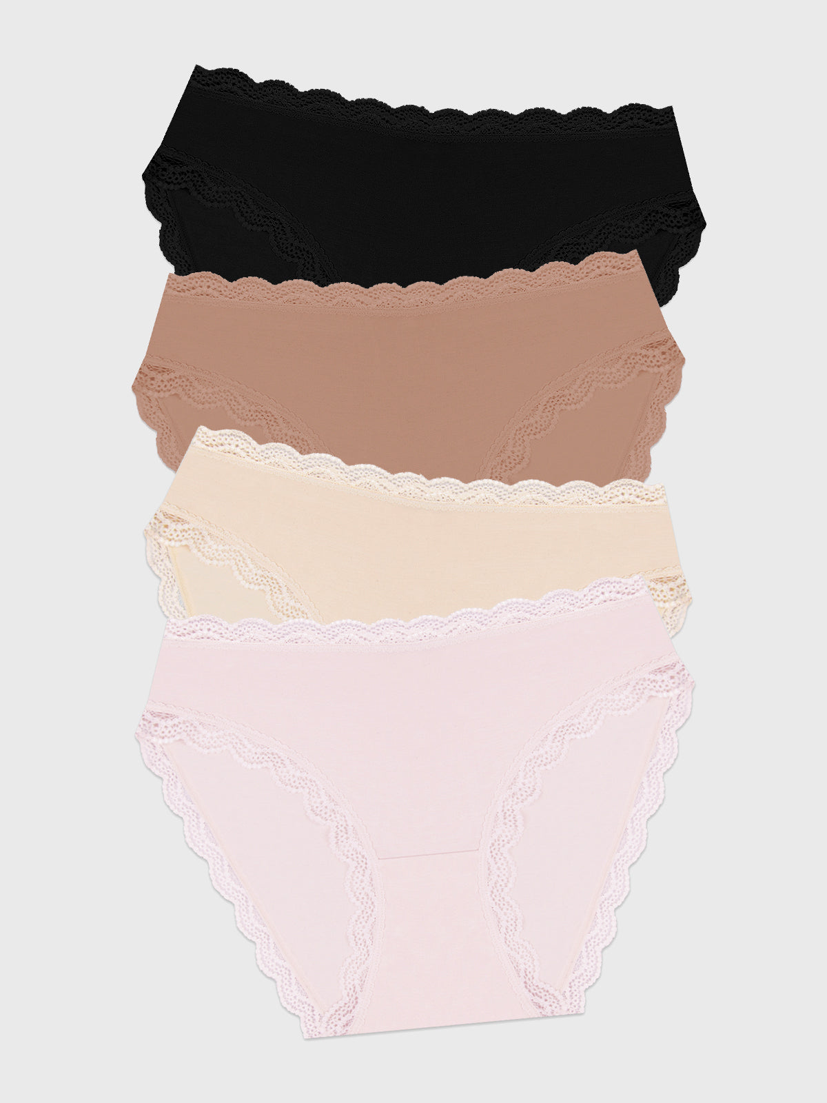 Mid Rise High Leg Knicker Four Pack - Sand Essentials