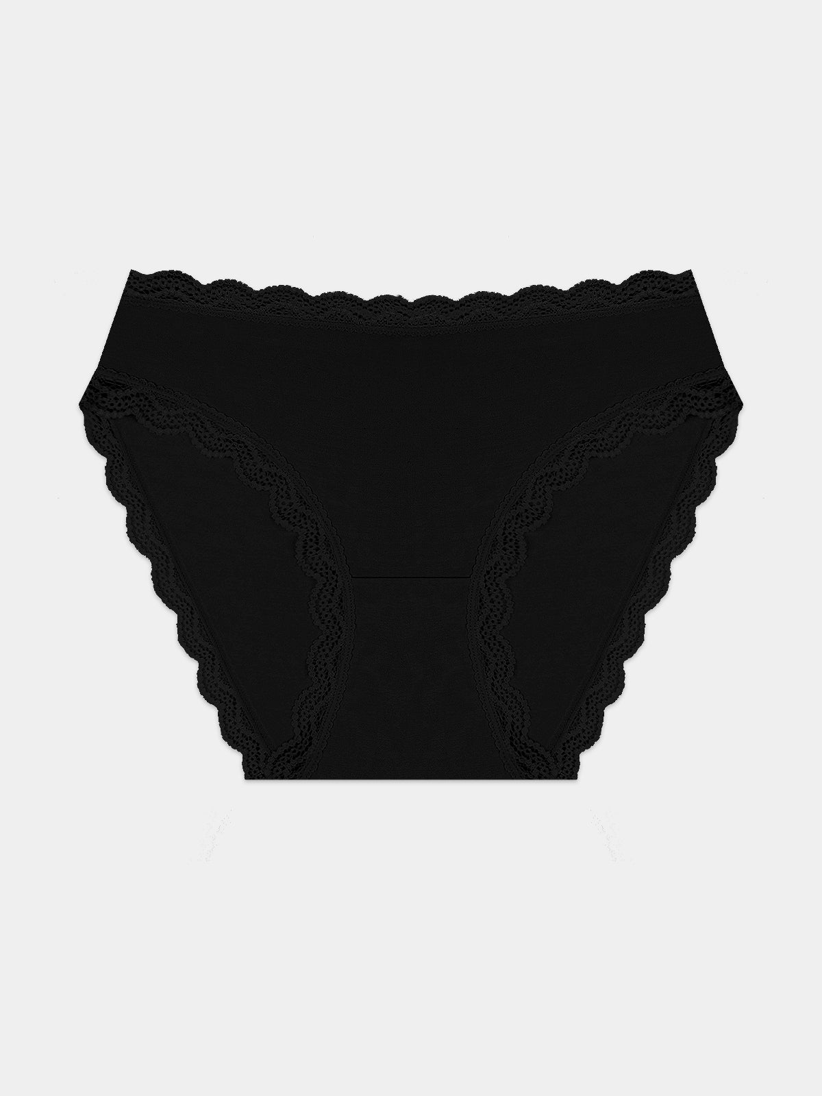 Mid Rise High Leg Knicker - Black