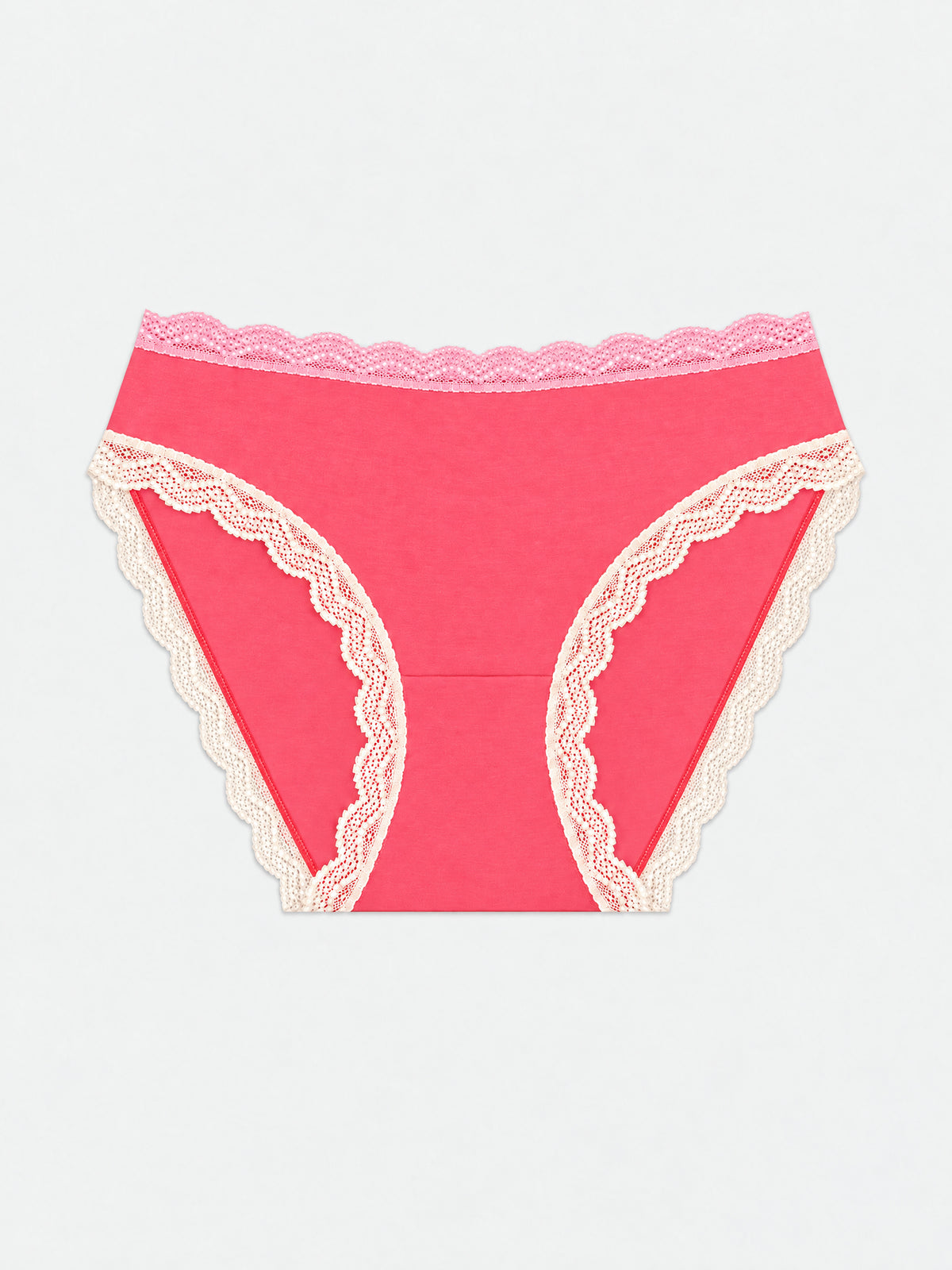 Mid Rise High Leg Knicker - Coral Paradise and Buttercream