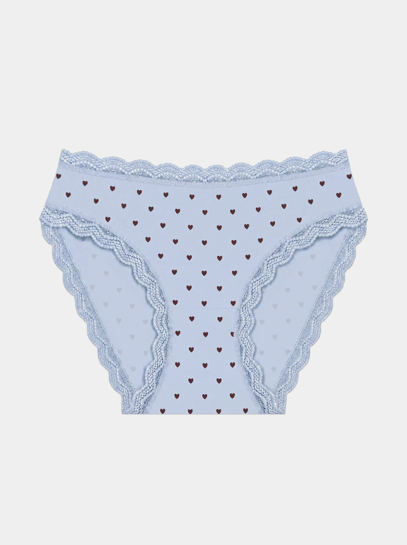 Mid Rise High Leg Knicker - Icons Mini Heart
