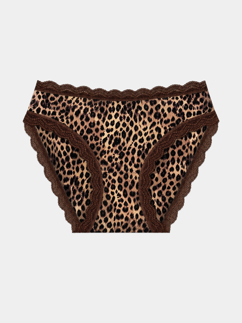 Mid Rise High Leg Knicker - True Leopard