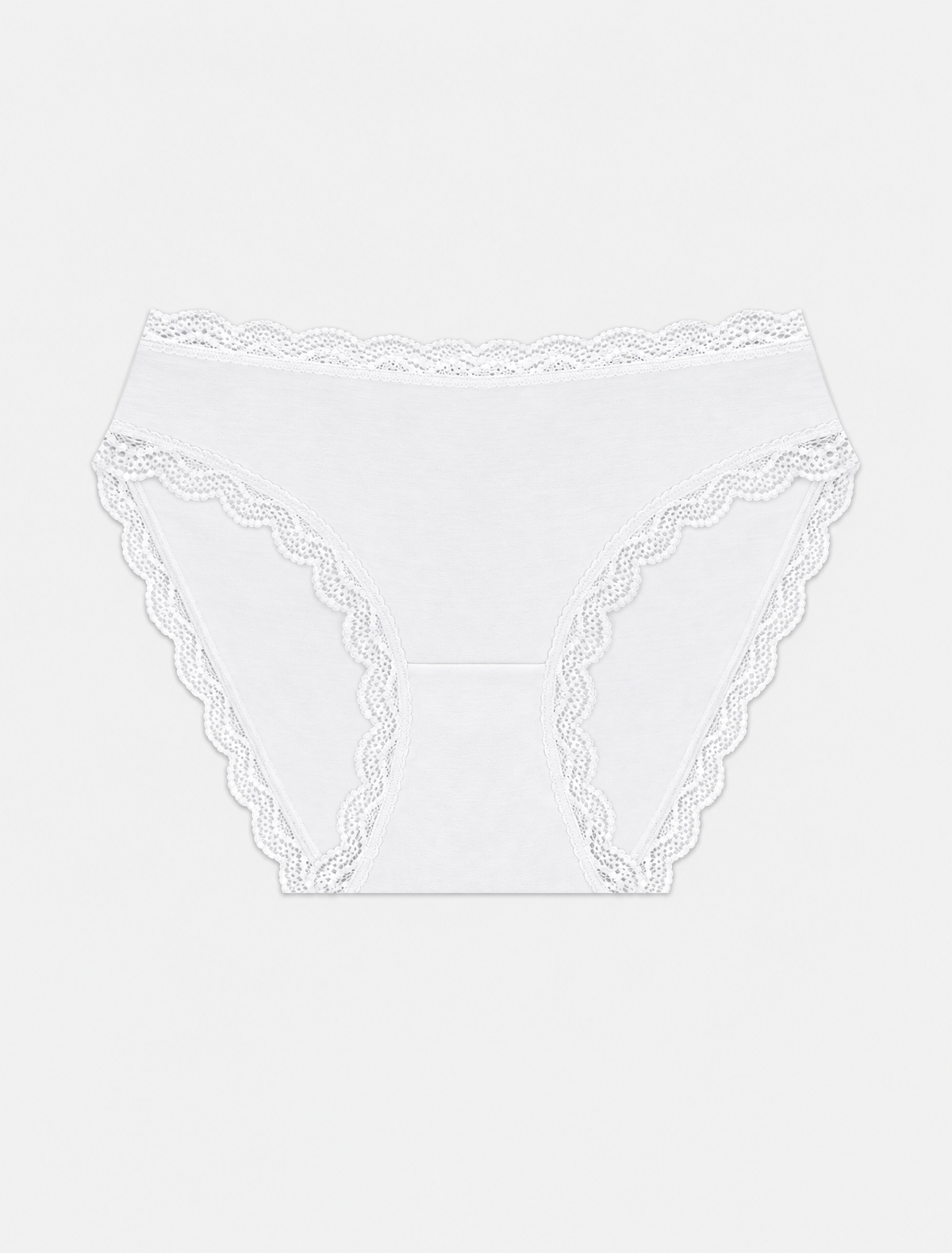 Mid Rise High Leg Knicker - White