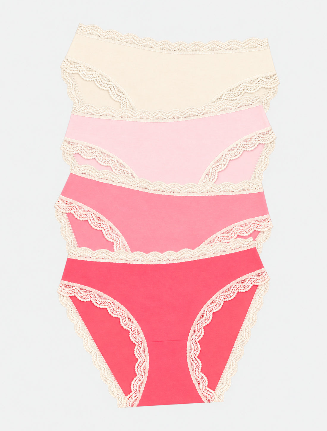 Mid Rise High Leg Knicker Four Pack - Coconut Ice
