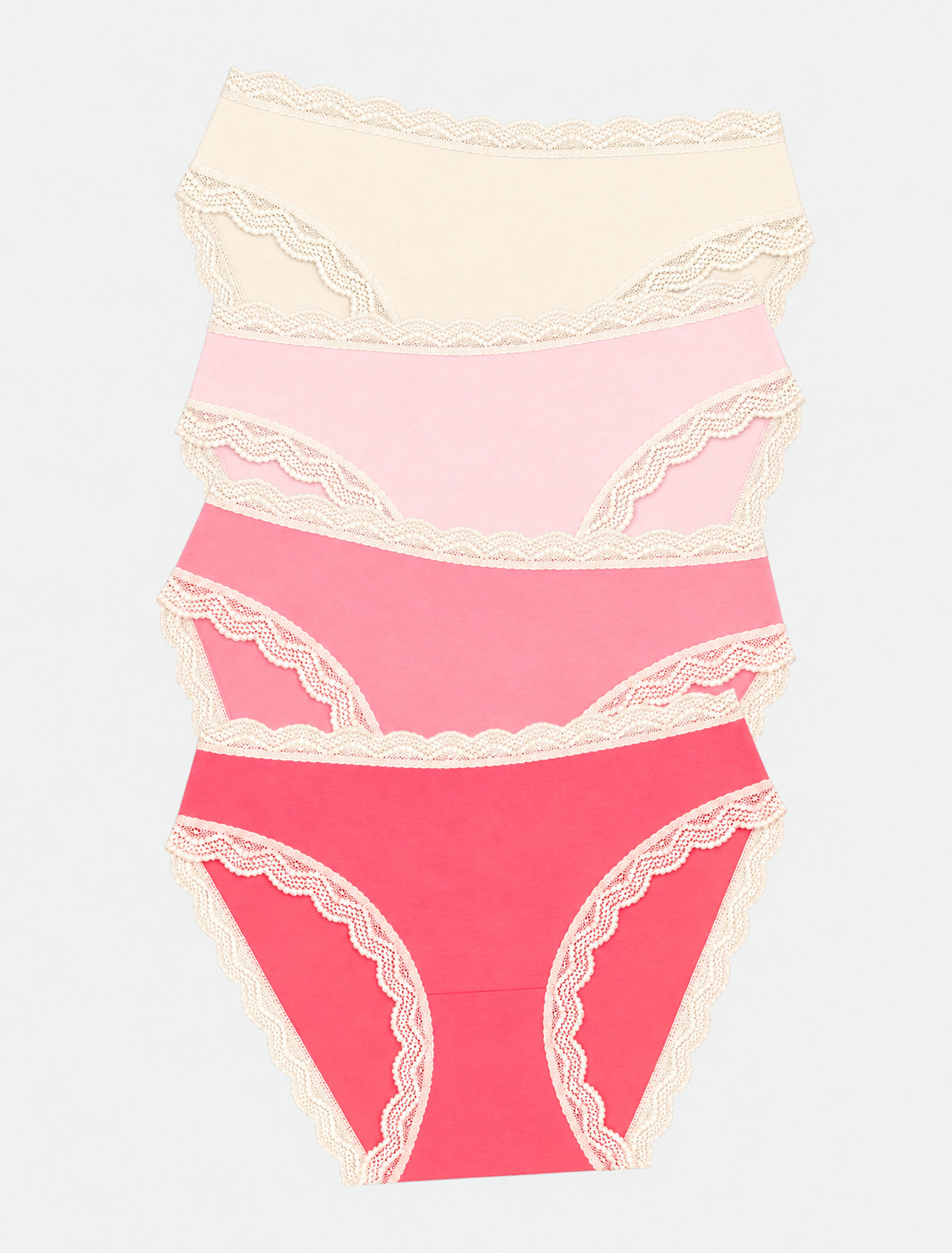 Mid Rise High Leg Knicker Four Pack - Coconut Ice