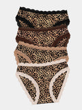 Mid Rise High Leg Knicker Four Pack  - True Leopard