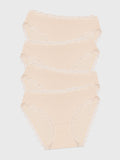 Mid Rise High Leg Knicker Four Pack - Sand