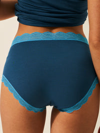 High Rise Knicker - Midnight Neon Blue Stripe & Stare®