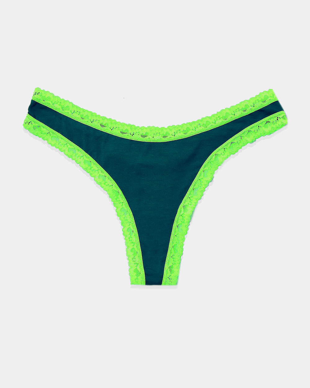 Erotissch Women Green Lace Low-Rise Thong Panty Briefs (M)