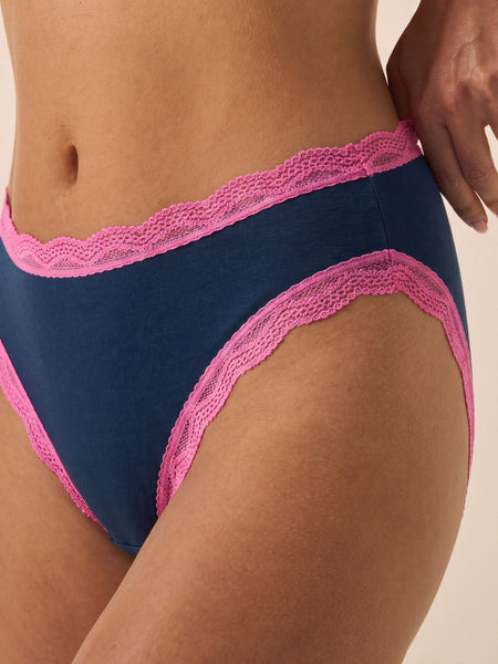 Mid Rise High Leg Knicker Four Pack - Midnight Neon