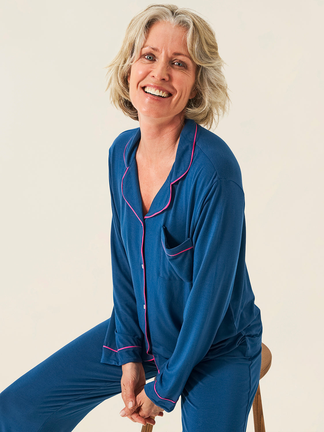 Long Pyjama Set - Midnight and Raspberry Wholegood Inter-United Ltd
