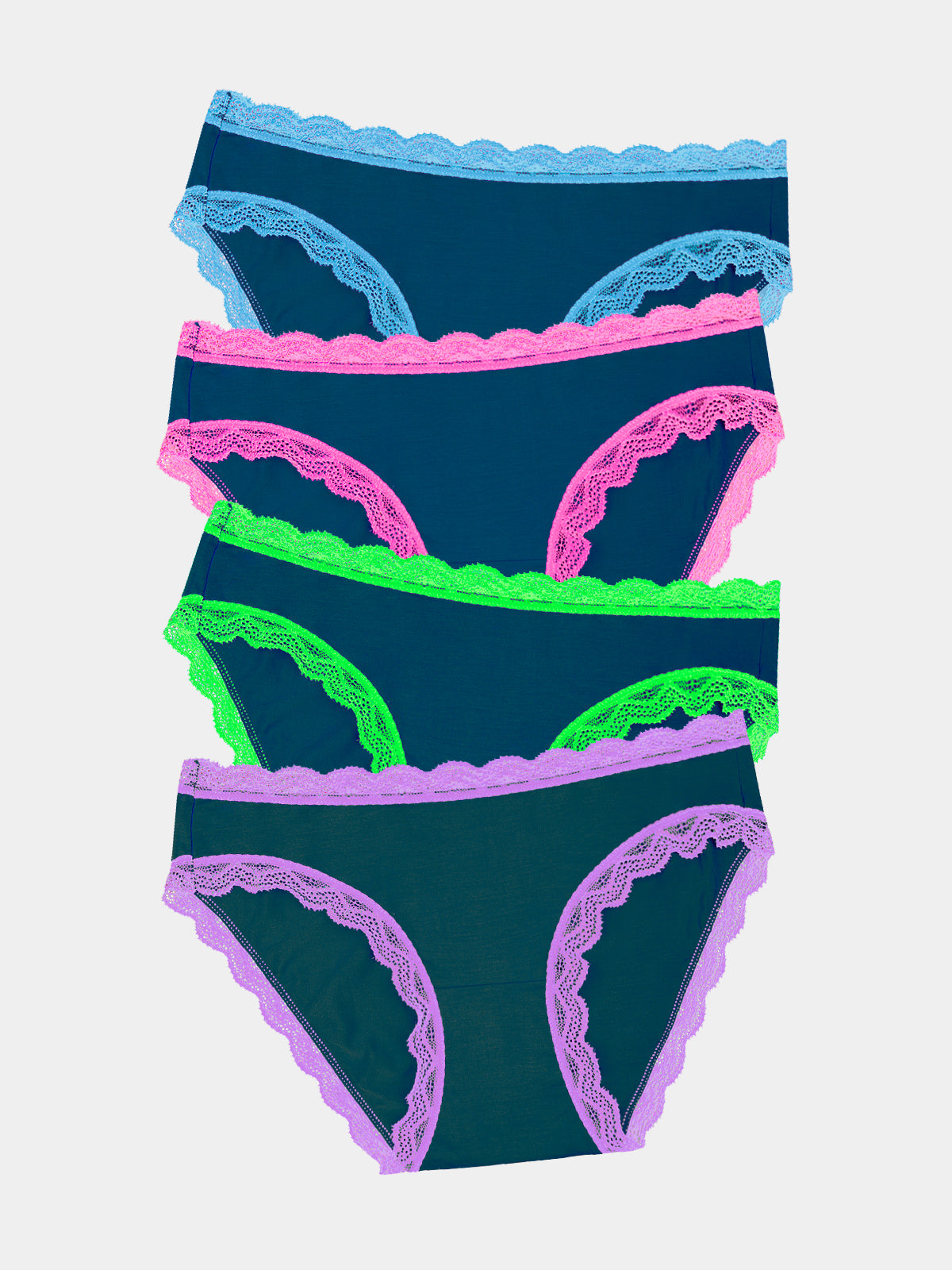 Original Knicker Four Pack Midnight Neon