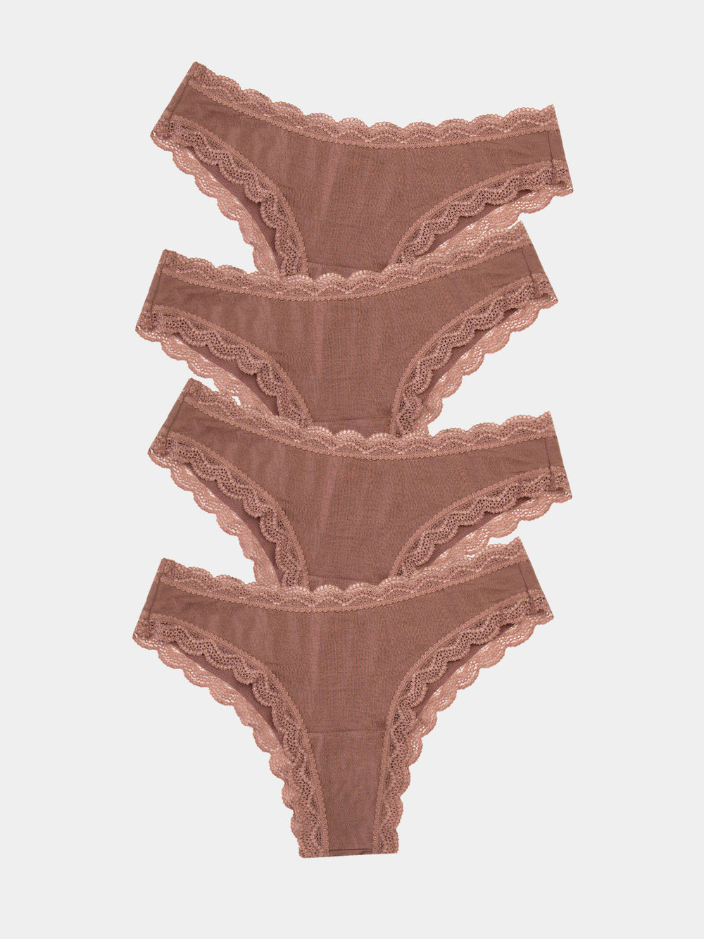 Brazilian Knicker Four Pack - Mocha Stripe & Stare®