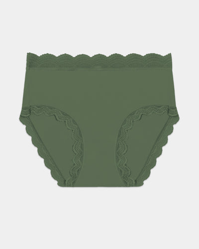 High Rise Knicker - Modern Khaki Stripe & Stare