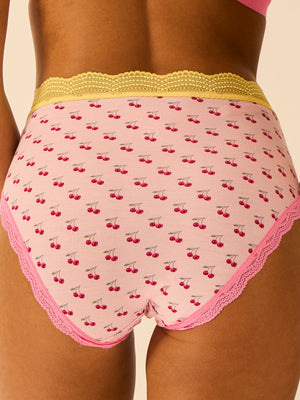 High Rise Knicker - Cherry Baby