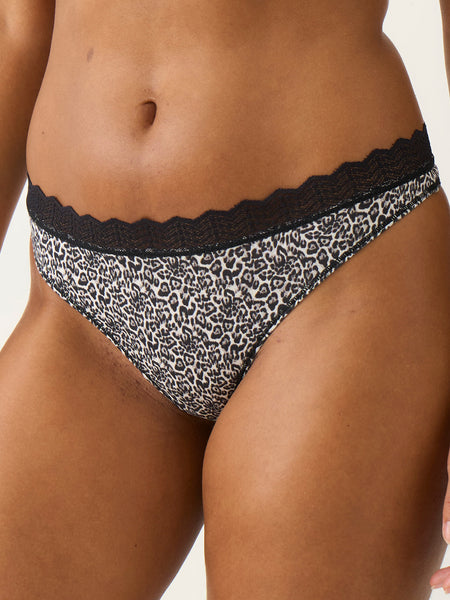 ZigZag Lace Thong - Leopard