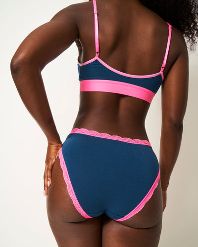 The Original Knicker - Midnight Neon Pink Stripe & Stare