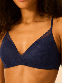 Eco Lace Demi Bra - Navy