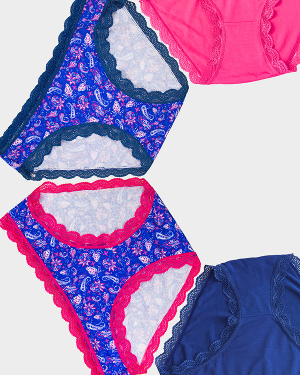 The Original Knicker Four Pack - Paisley Daze Stripe & Stare