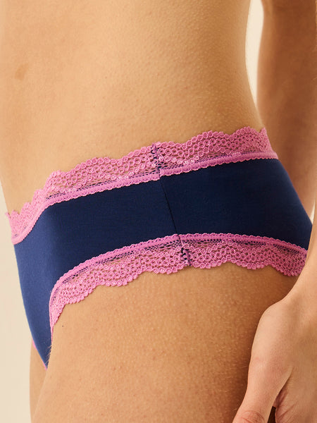 Brazilian Knicker - Navy & Sweet Violet