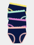 High Rise Knicker Four Pack - Navy Pastels