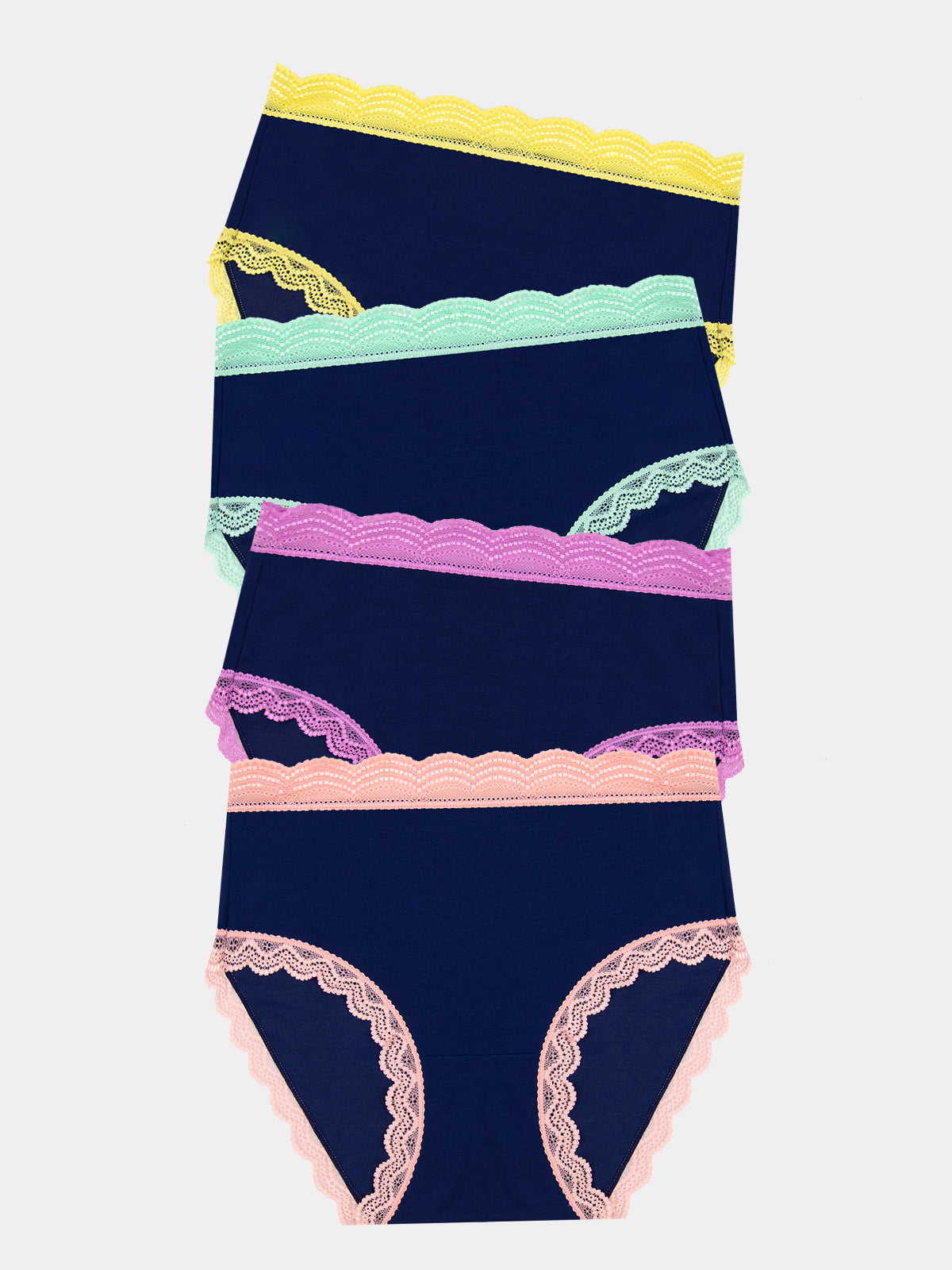High Rise Knicker Four Pack - Navy Pastels Wholegood Inter-United Ltd