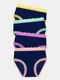 High Rise Knicker Four Pack - Navy Pastels Wholegood Inter-United Ltd