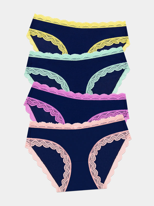 The Original Knicker Four Pack - Navy Pastels Wholegood Inter-United Ltd