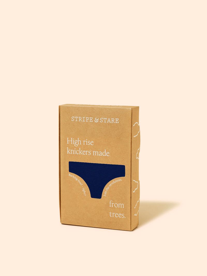 High Rise Knicker - Navy & Neon Peach Wholegood Inter-United Ltd