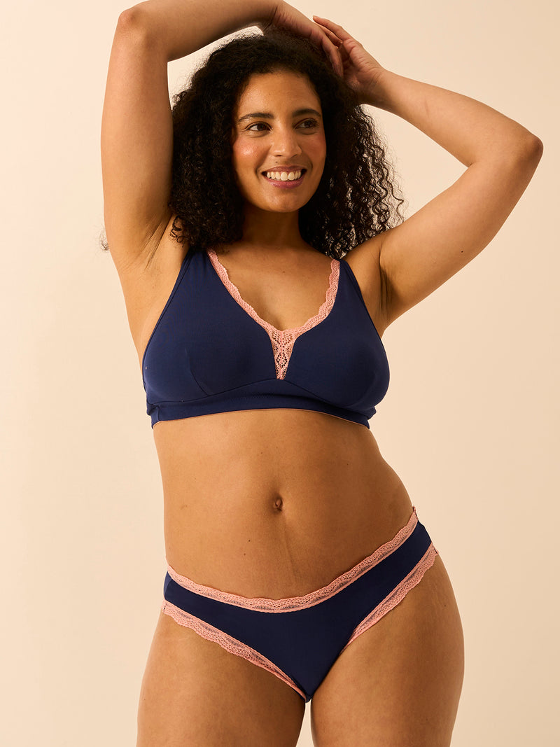 The Original Knicker - Navy & Neon Peach
