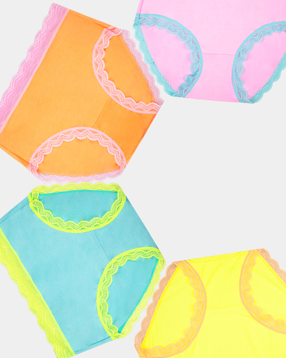 High Rise Knicker Four Pack - Neon Candy | TENCEL™ Underwear – Stripe ...