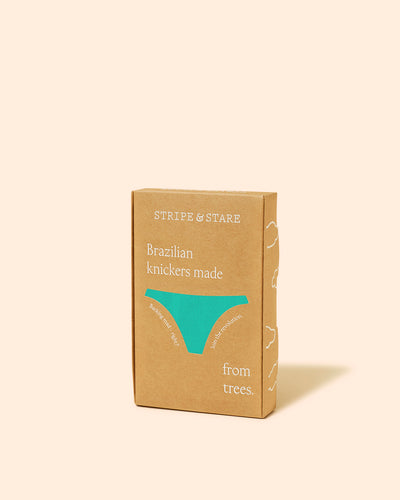 Brazilian Knicker  - Neon Mint Stripe & Stare