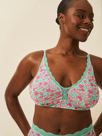 Lace Plunge Bra - Neon Meadow