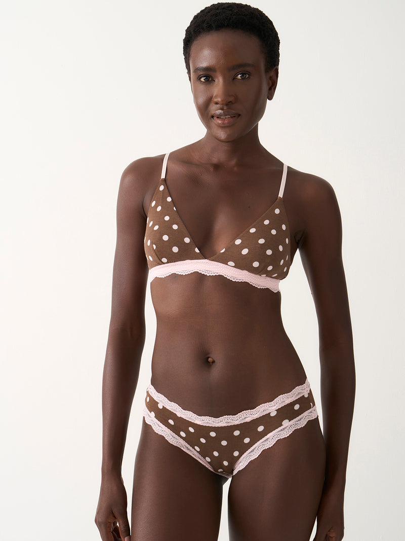 Triangle Lace Bra - Neapolitan Polkadot