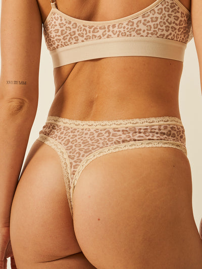High Waisted Thong - Neutral Leopard Sand Charming Garment Enterprises Co