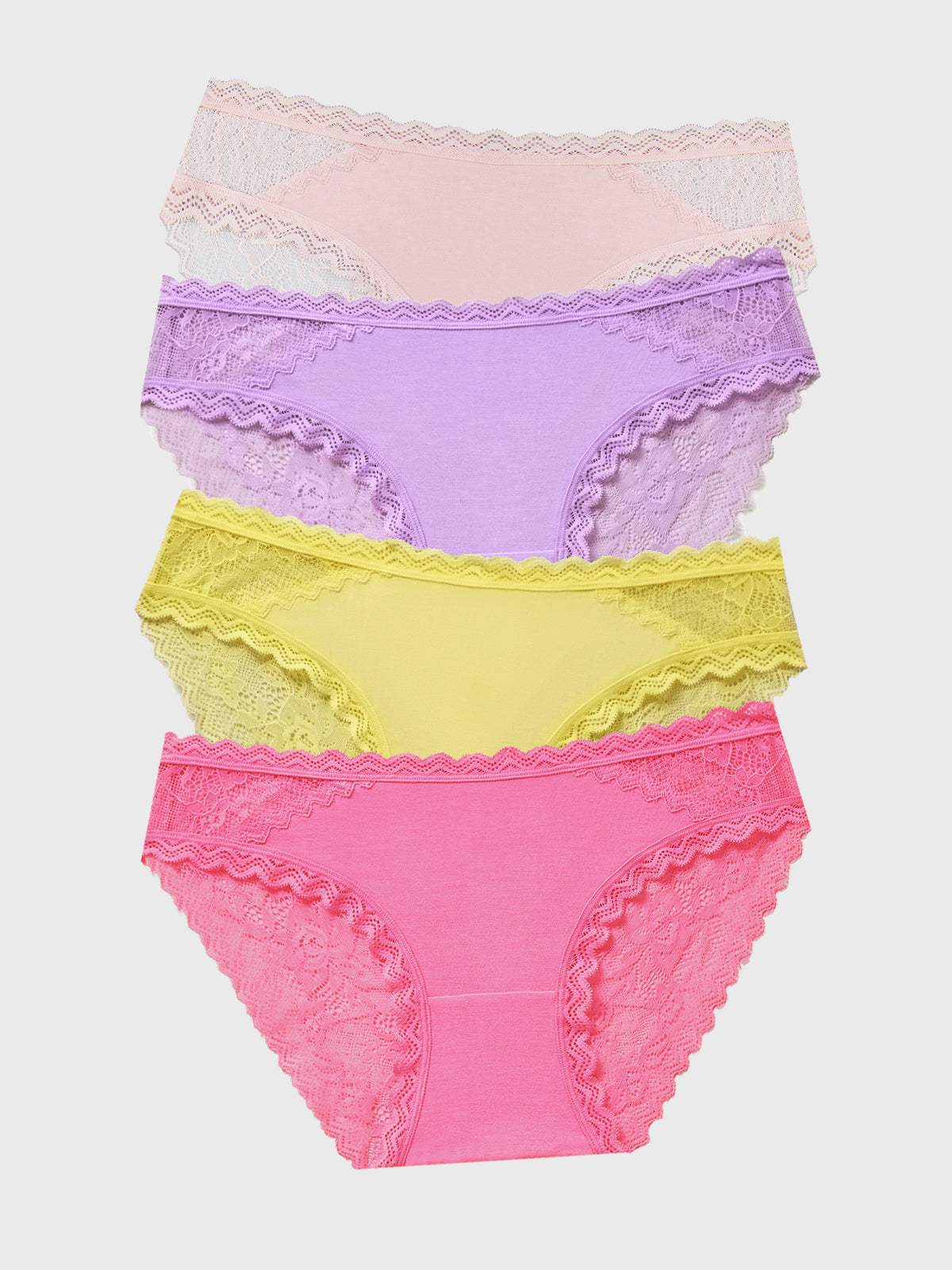 Eco Lace Original Knicker Four Pack - Summer Brights
