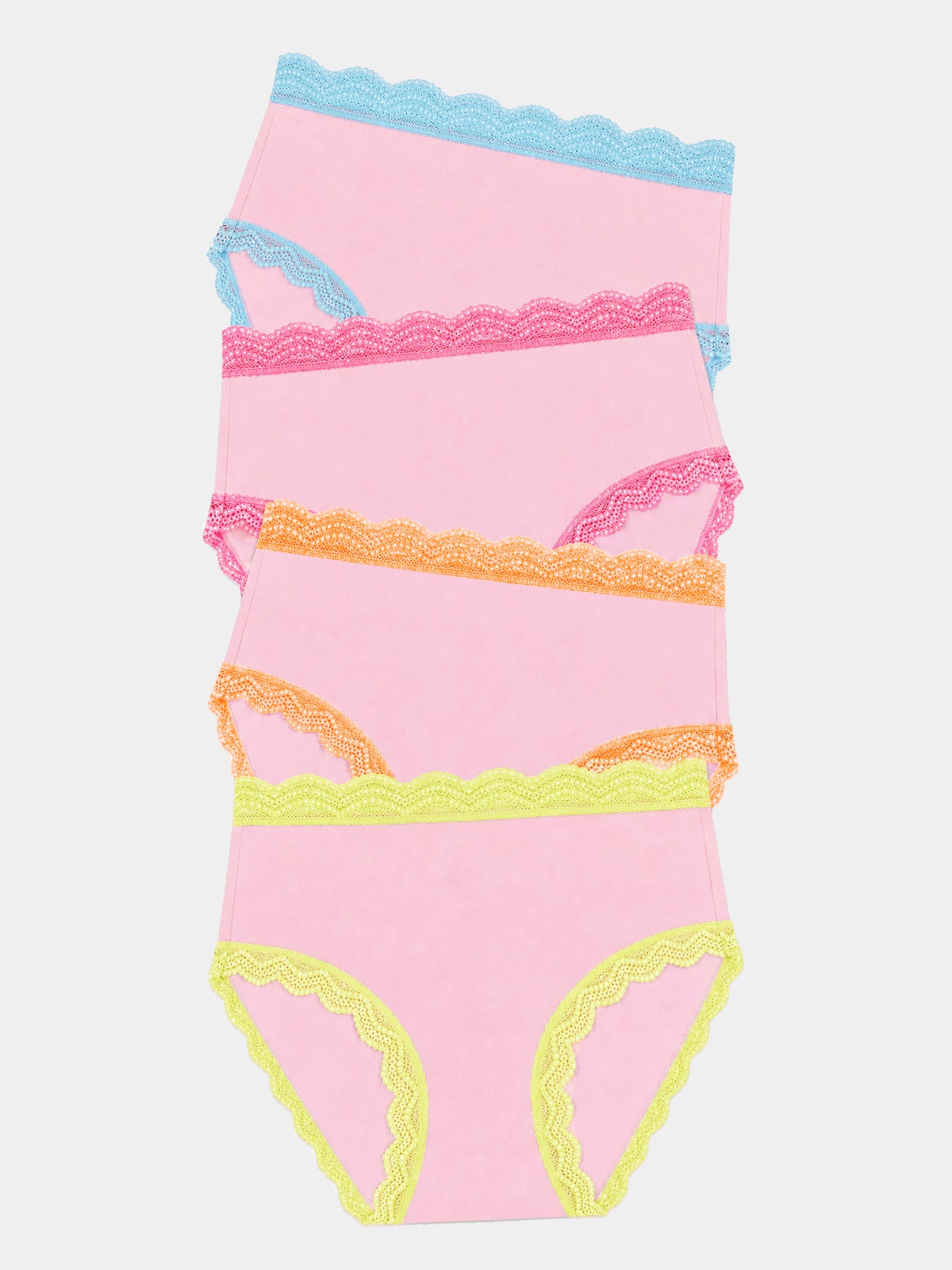 High Rise Knicker Four Pack - Neon Kiss