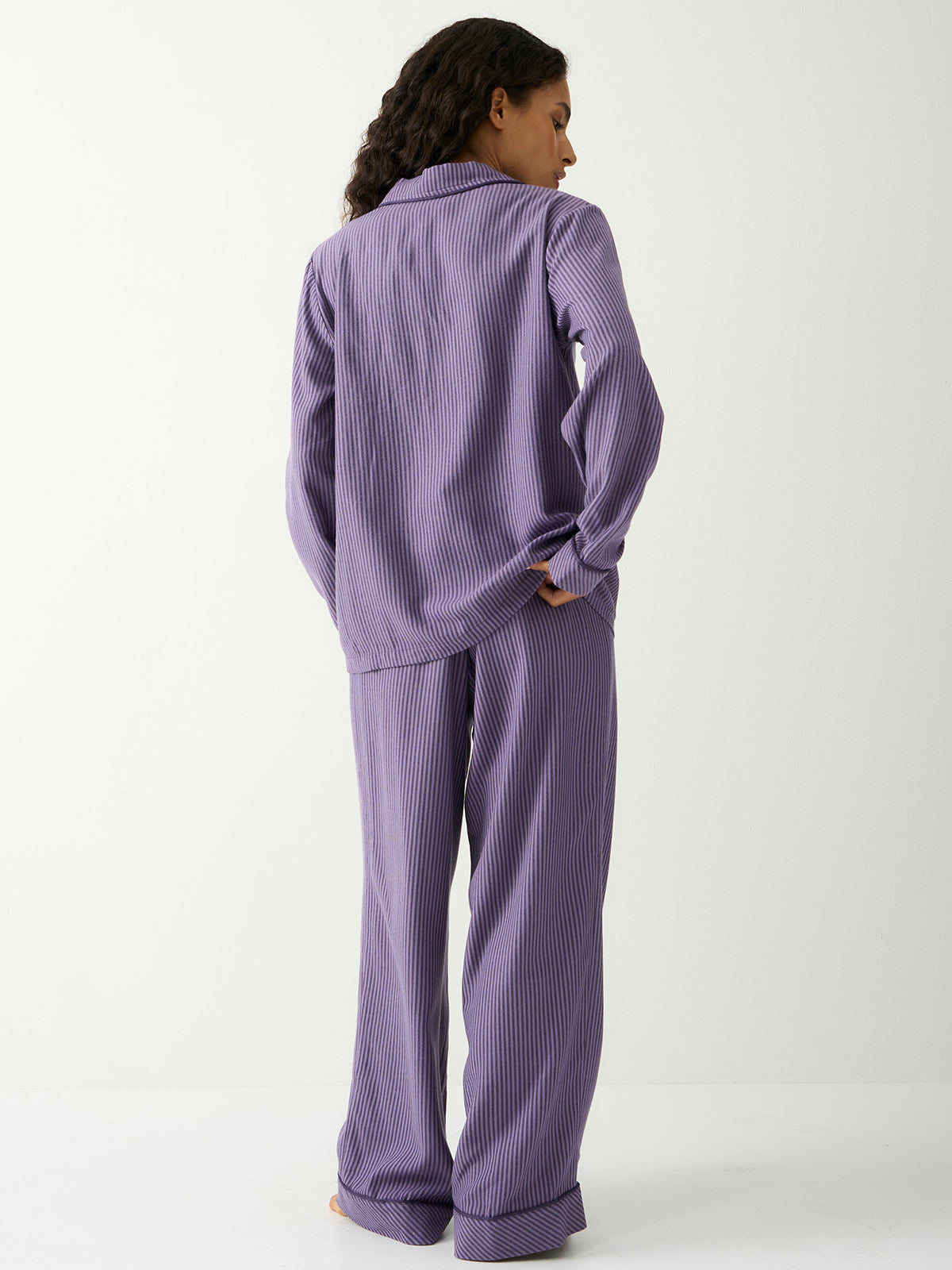 Soft Brushed Woven Pyjama Top - Night Fog